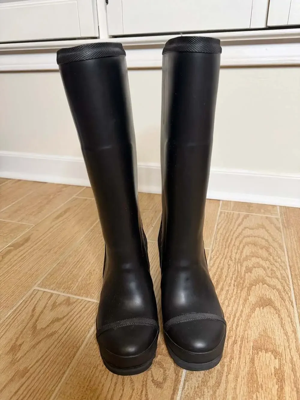 Sorel Joan Rain Wedge Tall Waterproof Rubber Boots Black Size 7